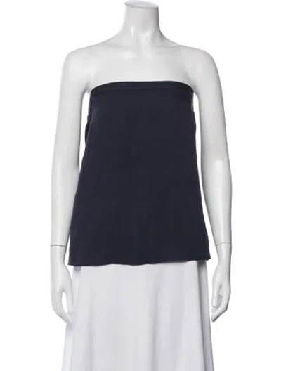 Pre-owned Dissh Strapless Crop Top In Blue