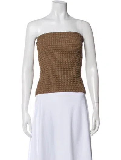 Pre-owned Dissh Strapless Crop Top In Brown