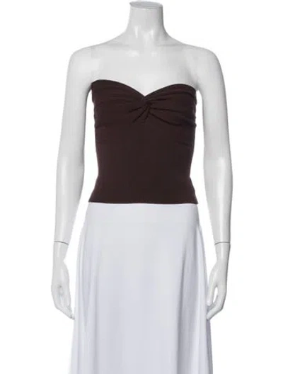 Pre-owned Dissh Strapless Crop Top In Brown