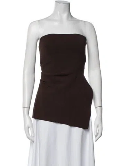 Pre-owned Dissh Strapless Crop Top In Brown