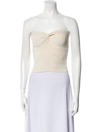 Pre-owned Dissh Strapless Crop Top In Neutral