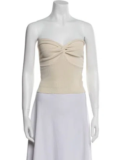 Pre-owned Dissh Strapless Crop Top In Neutral