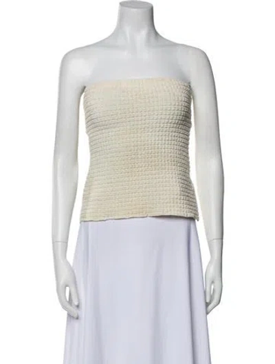 Pre-owned Dissh Strapless Crop Top In Neutral