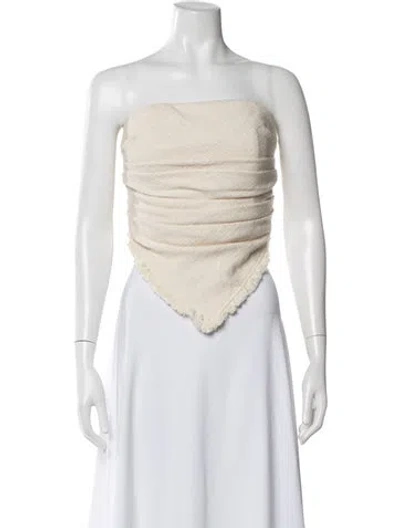 Pre-owned Dissh Strapless Crop Top In Neutral