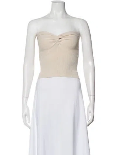 Pre-owned Dissh Strapless Crop Top In Neutral
