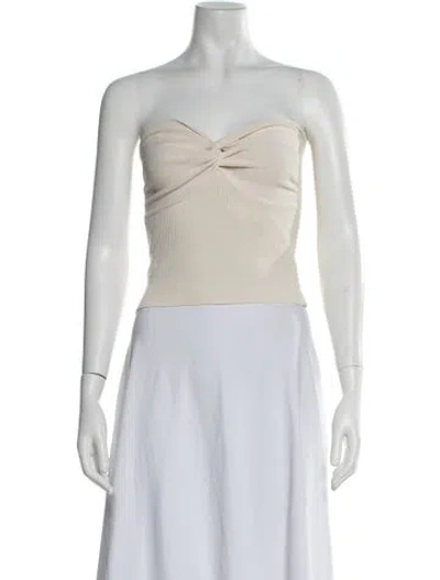 Pre-owned Dissh Strapless Crop Top In Neutral