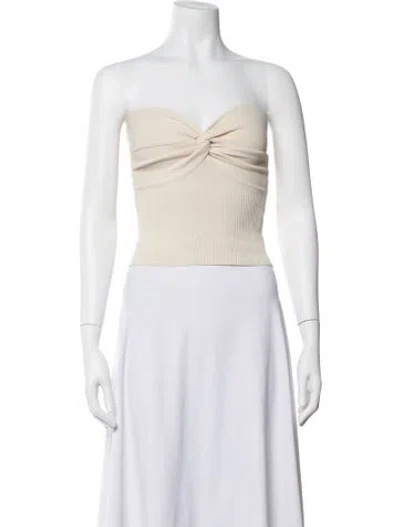 Pre-owned Dissh Strapless Crop Top In Neutral