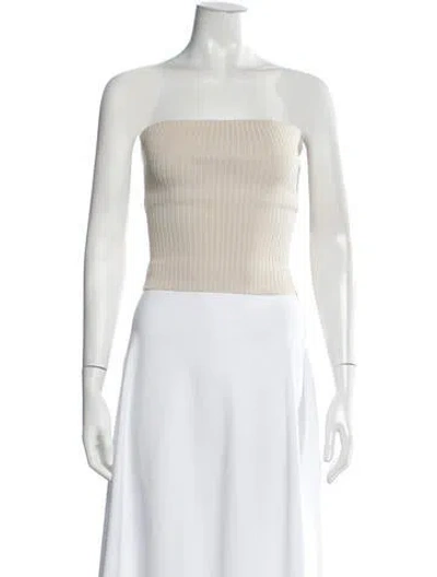 Pre-owned Dissh Strapless Crop Top In Neutrals