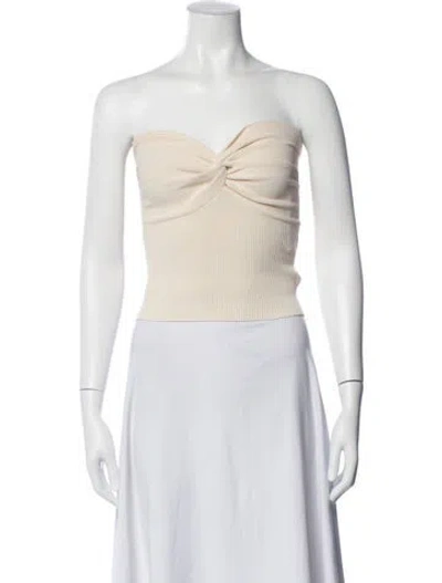 Pre-owned Dissh Strapless Crop Top In Neutrals
