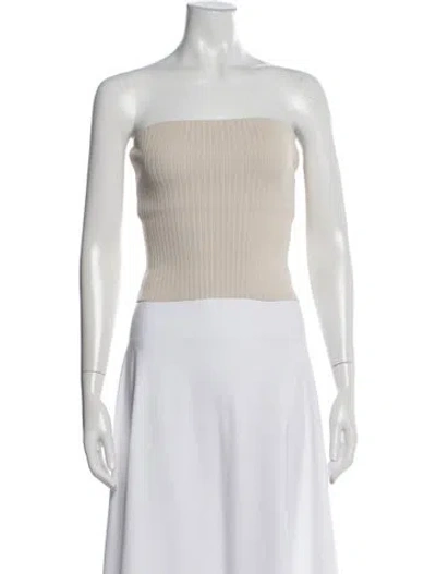 Pre-owned Dissh Strapless Crop Top W/ Tags In Neutrals