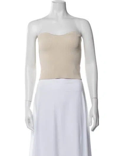 Pre-owned Dissh Strapless Crop Top In White