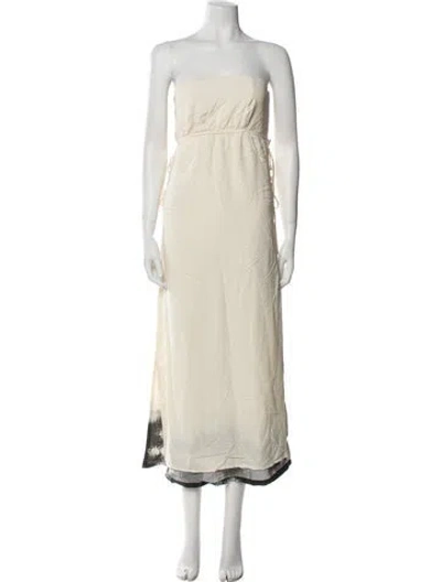 Pre-owned Dissh Strapless Knee-length Dress In Neutral