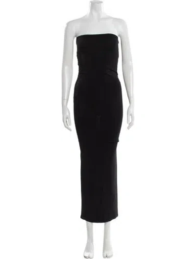 Pre-owned Dissh Strapless Long Dress In Black