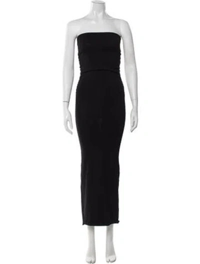 Pre-owned Dissh Strapless Long Dress In Black