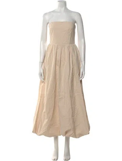 Pre-owned Dissh Strapless Long Dress In Brown