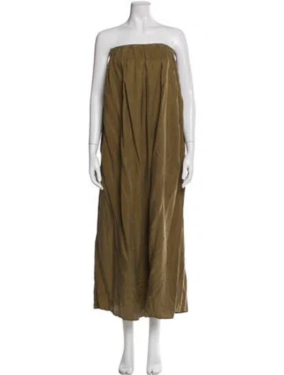 Pre-owned Dissh Strapless Long Dress In Green