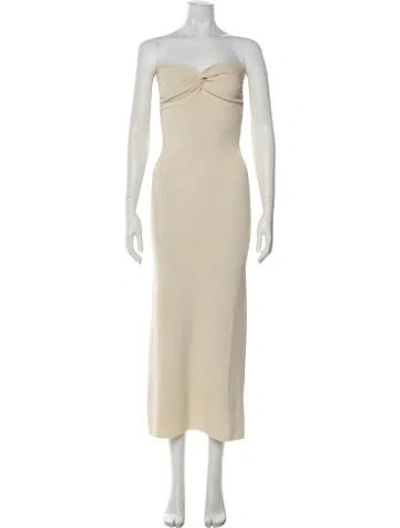 Pre-owned Dissh Strapless Long Dress In Neutral