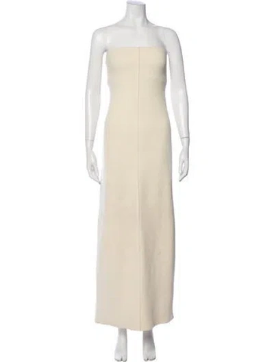 Pre-owned Dissh Strapless Long Dress In Neutral