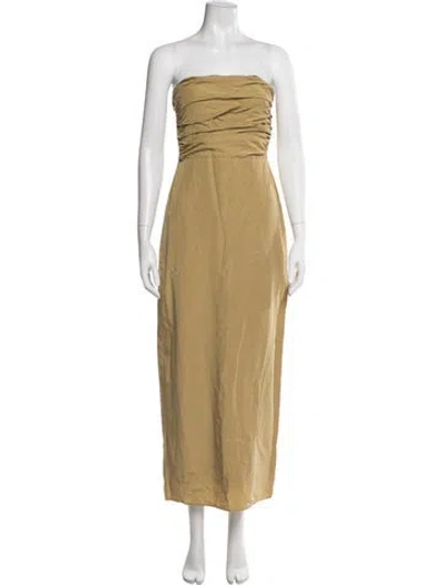 Pre-owned Dissh Strapless Long Dress In Neutral