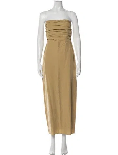 Pre-owned Dissh Strapless Long Dress In Neutral