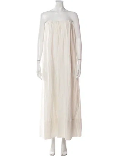 Pre-owned Dissh Strapless Long Dress In Neutrals