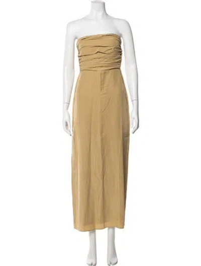 Pre-owned Dissh Strapless Long Dress In Neutrals