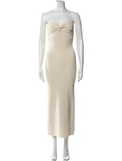 Pre-owned Dissh Strapless Long Dress In Neutrals