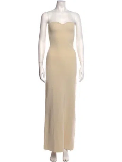 Pre-owned Dissh Strapless Long Dress In Neutrals