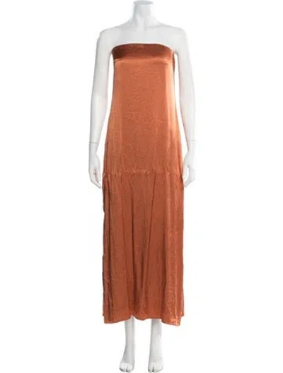 Pre-owned Dissh Strapless Long Dress In Orange