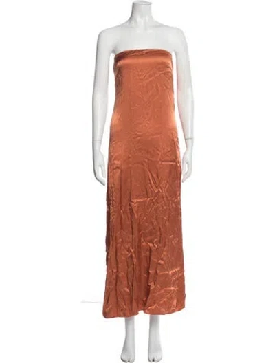 Pre-owned Dissh Strapless Long Dress W/ Tags In Orange