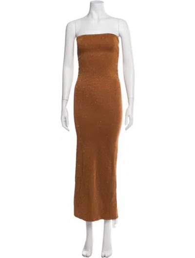Pre-owned Dissh Strapless Long Dress W/ Tags In Orange