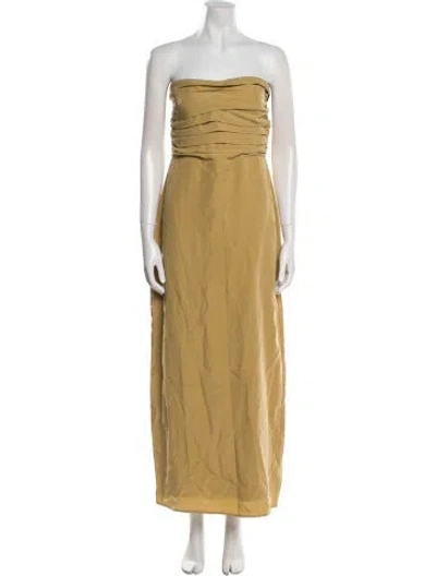 Pre-owned Dissh Strapless Long Dress W/ Tags In Yellow