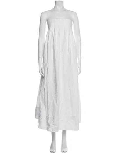 Pre-owned Dissh Strapless Long Dress In White