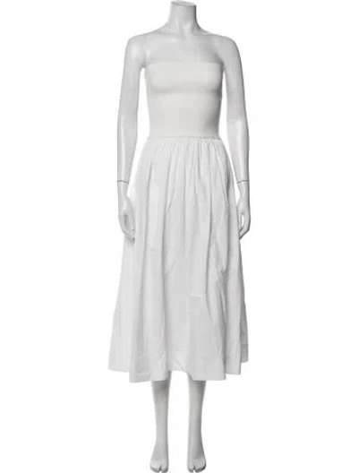 Pre-owned Dissh Strapless Long Dress In White