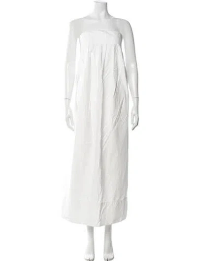 Pre-owned Dissh Strapless Long Dress In White