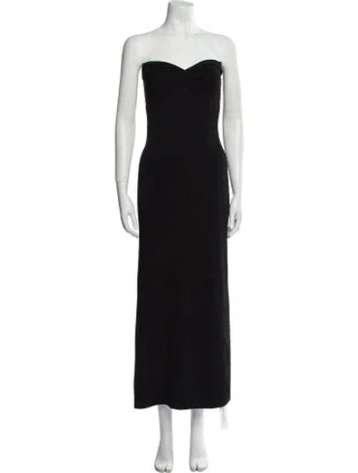 Pre-owned Dissh Strapless Midi Length Dress In Black