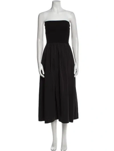 Pre-owned Dissh Strapless Midi Length Dress In Black