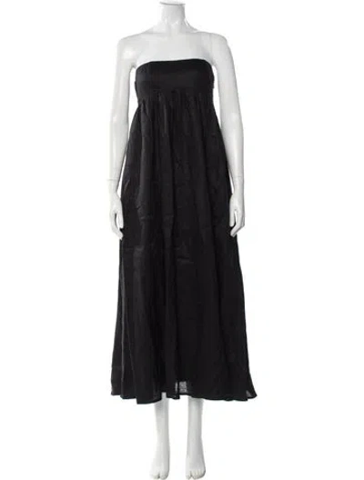 Pre-owned Dissh Strapless Midi Length Dress In Black
