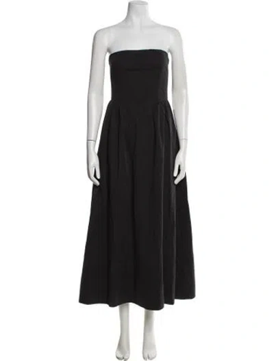 Pre-owned Dissh Strapless Midi Length Dress In Black
