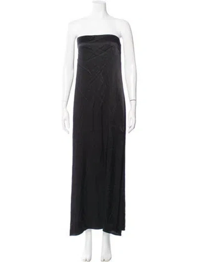 Pre-owned Dissh Strapless Midi Length Dress In Black