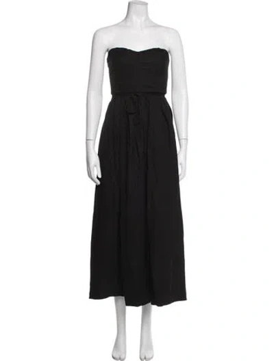 Pre-owned Dissh Strapless Midi Length Dress In Black