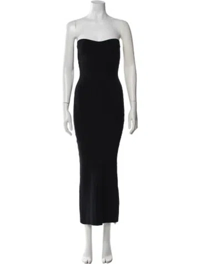 Pre-owned Dissh Strapless Midi Length Dress In Black