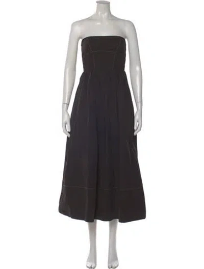 Pre-owned Dissh Strapless Midi Length Dress In Gray