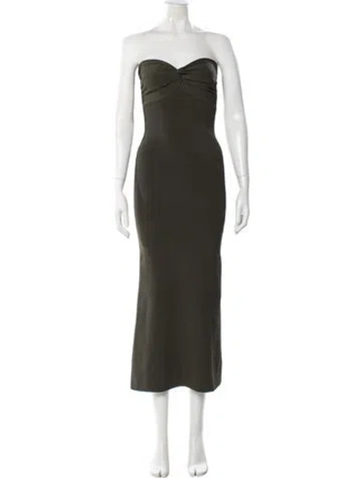 Pre-owned Dissh Strapless Midi Length Dress In Green