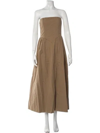 Pre-owned Dissh Strapless Midi Length Dress In Neutral