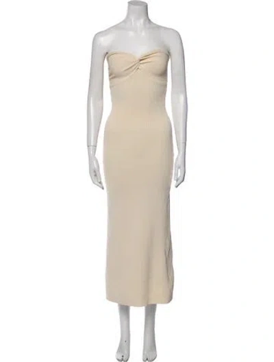 Pre-owned Dissh Strapless Midi Length Dress In Neutral
