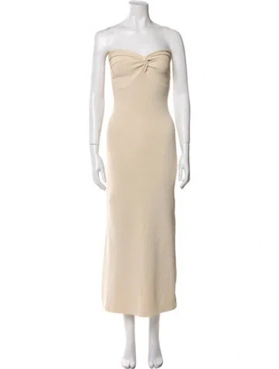 Pre-owned Dissh Strapless Midi Length Dress In Neutral