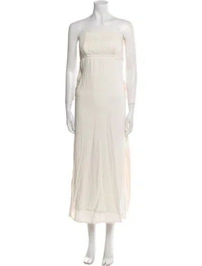 Pre-owned Dissh Strapless Midi Length Dress In Neutral