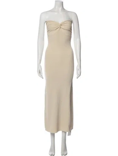 Pre-owned Dissh Strapless Midi Length Dress In Neutral