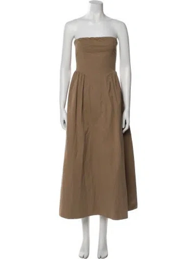 Pre-owned Dissh Strapless Midi Length Dress In Neutral